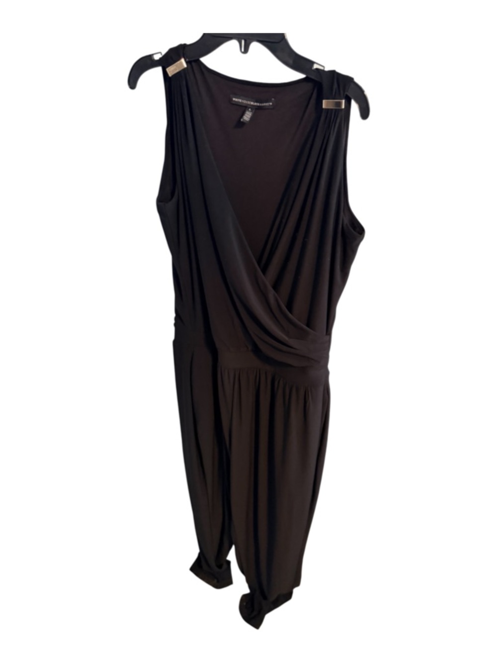 White House Black Market Black Sleeveless Wrap Jumpsuit